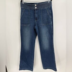 White House Black Market Everyday Soft Trousers Wide Leg Flare Jeans Size 14(34)